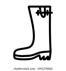 Rubber Boot Icon. Bold outline design with editable stroke width. Vector Illustration.