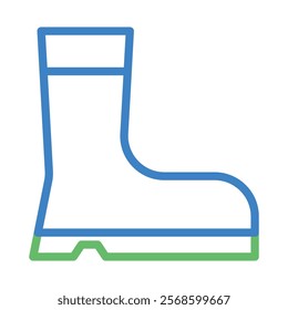 Rubber boot icon. Concept of protection, safety, and waterproof.