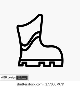 Rubber boot icon design template, vector icon designed in line style, editable stroke icon on white background, can be used for web, mobile, UI and various needs of your project