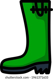 Rubber Boot Icon. Editable Bold Outline With Color Fill Design. Vector Illustration.