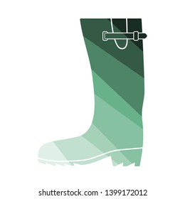 Rubber Boot Icon. Flat Color Ladder Design. Vector Illustration.