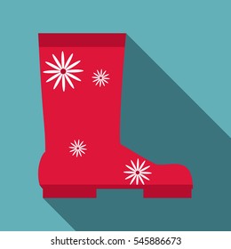 Rubber boot icon. Flat illustration of cap vector icon for web
