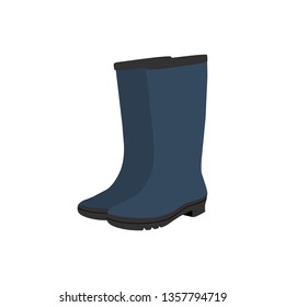 rubber boot icon in flat style isolated vector illustration on white transparent background