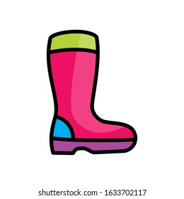 Rubber boot icon, outline filled style vector template