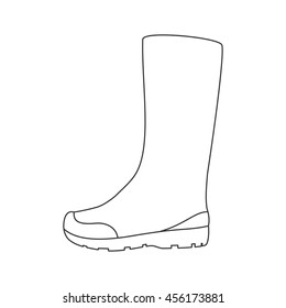 Rubber boot icon. Vector illustration. Isolated on a white background.