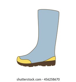 Rubber boot icon. Vector illustration. Isolated on a white background.