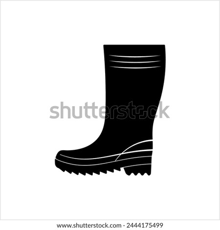 Rubber Boot Icon, Wellington Boot, Boot Icon, Long Boot Icon Vector Art Illustration