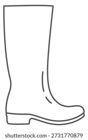 Gummi-Boot-Line-Symbol. Wasserdichte Schuhe