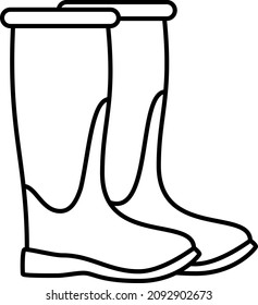 Rubber Boot Outline Icon Vector