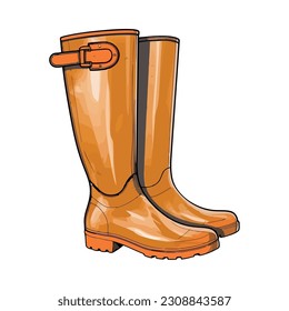 A rubber boot, protective workwear icon isolated
