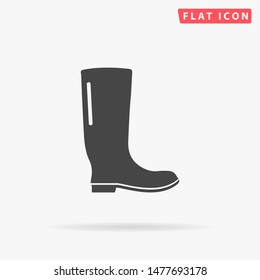 Rubber Boot. Rain Boots. Gumboots. Big Heavy Dump Truck. Flat Design Style Minimal Vector Illustration Icon For Web Design