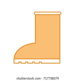 rubber boot rain seasonal icon style on white background