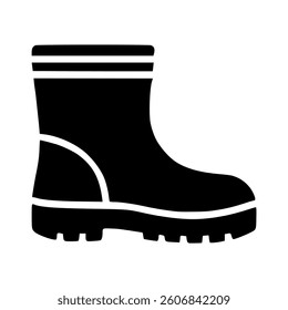 rubber boot shoe garden farm logo vector illustration template design