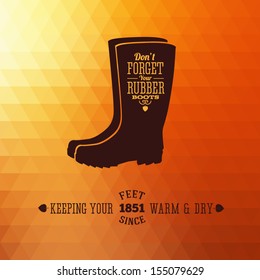 Rubber boots abstract vector background