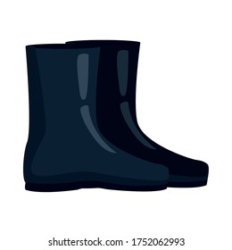 rubber boots accessory isolated icon vector illustration design
