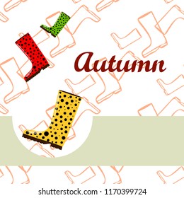 rubber boots autumnal vector background