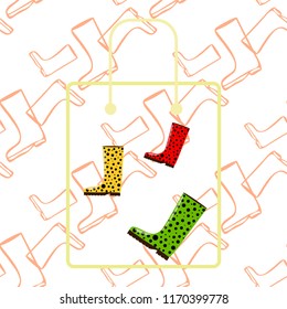rubber boots autumnal vector background