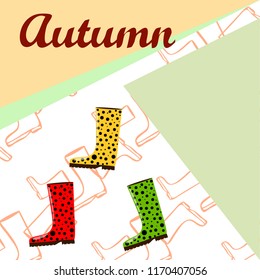 rubber boots autumnal vector background