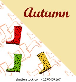rubber boots autumnal vector background