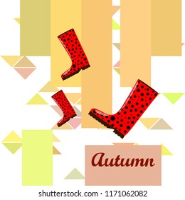 rubber boots autumnal vector background