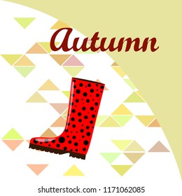 rubber boots autumnal vector background
