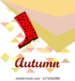 rubber boots autumnal vector background