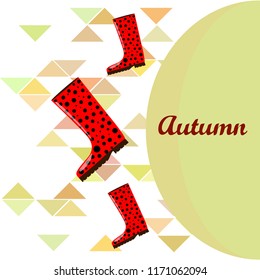 rubber boots autumnal vector background