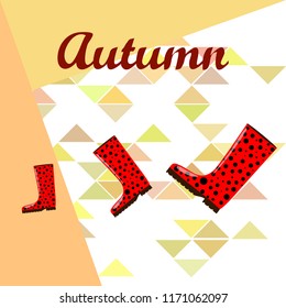 rubber boots autumnal vector background