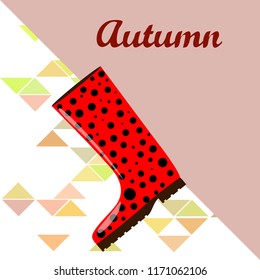 rubber boots autumnal vector background