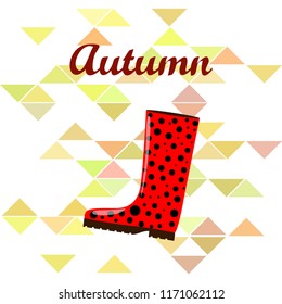 rubber boots autumnal vector background