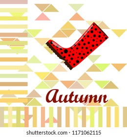 rubber boots autumnal vector background