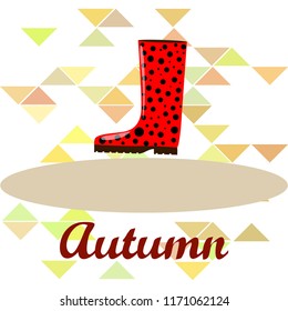 rubber boots autumnal vector background