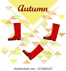 rubber boots autumnal vector background