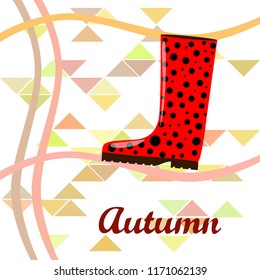 rubber boots autumnal vector background