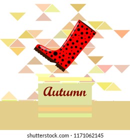 rubber boots autumnal vector background