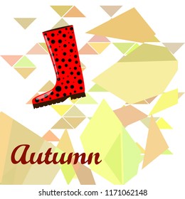 rubber boots autumnal vector background