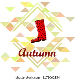 rubber boots autumnal vector background