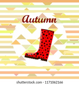 rubber boots autumnal vector background