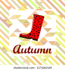 rubber boots autumnal vector background