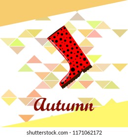 rubber boots autumnal vector background