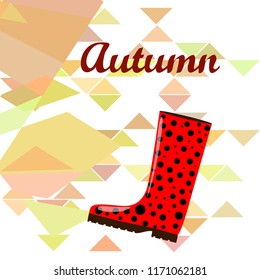 rubber boots autumnal vector background
