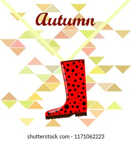 rubber boots autumnal vector background