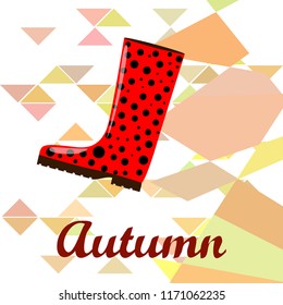 rubber boots autumnal vector background