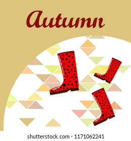 rubber boots autumnal vector background