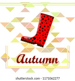 rubber boots autumnal vector background