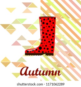 rubber boots autumnal vector background
