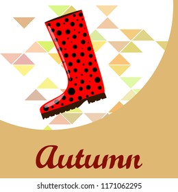 rubber boots autumnal vector background