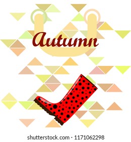 rubber boots autumnal vector background