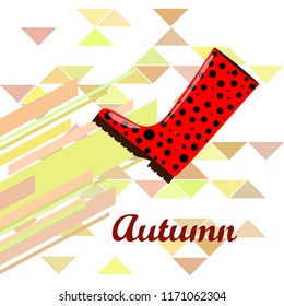 rubber boots autumnal vector background
