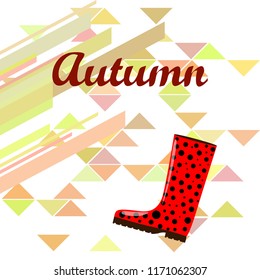 rubber boots autumnal vector background